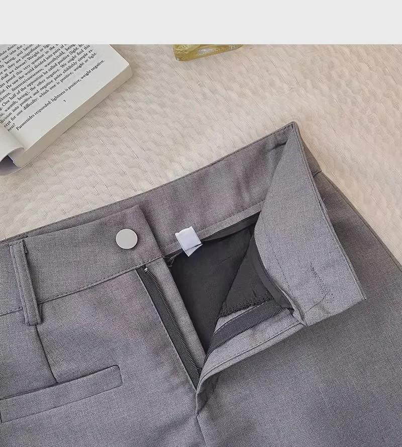 Fustă coreeană gri 2024, subțire, cu linie A, cu talie înaltă - fustă scurtă anti-expunere pentru femei de primăvară