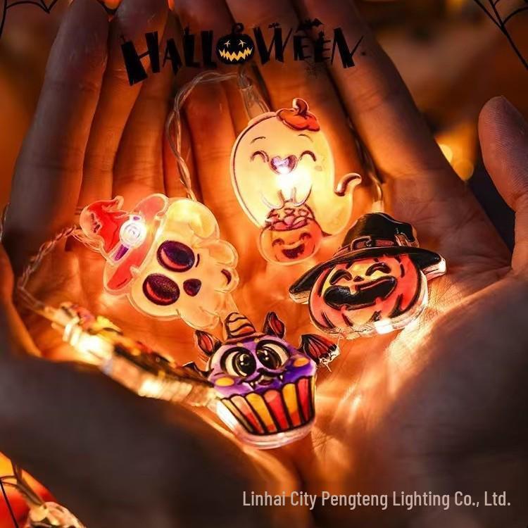 Halloween LED String Lights - Outdoor Pumpkin & Skull Decor