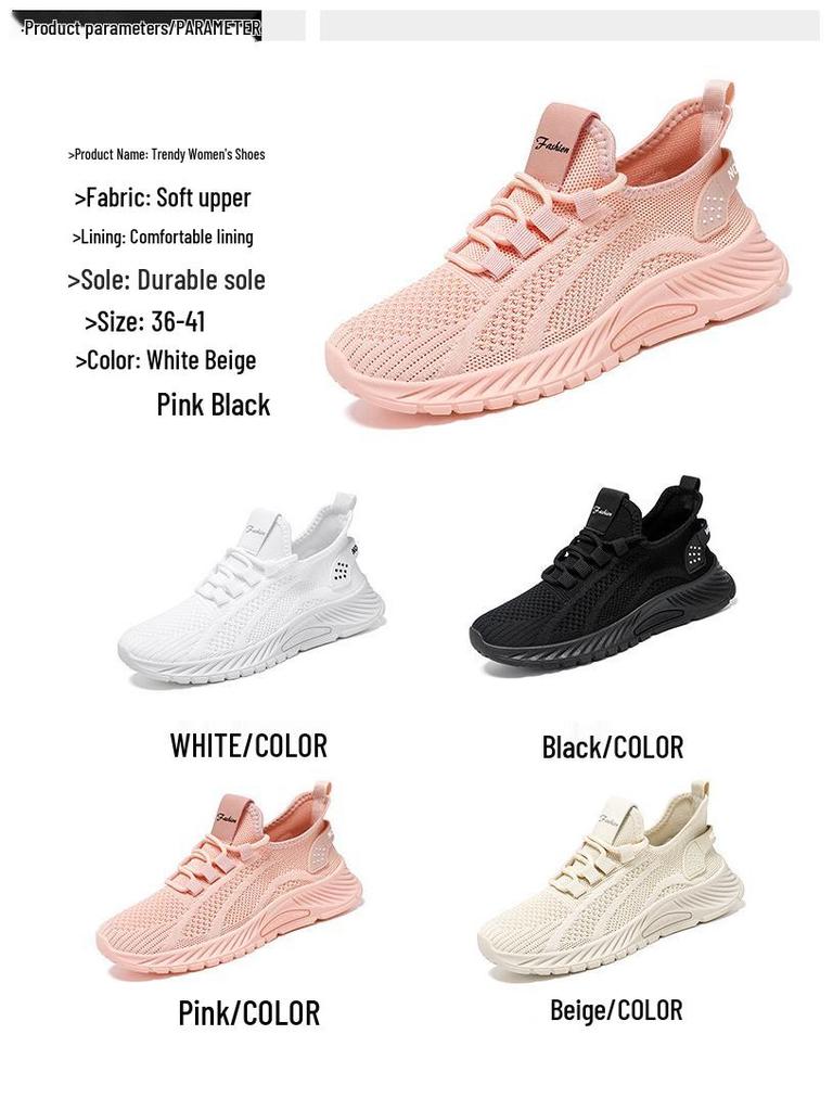 Women's Breathable Flyknit Running Shoes - Unisex Casual Couple Sneakers