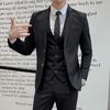 2022 Men's Solid Color Two-Button Suit & Trousers Set