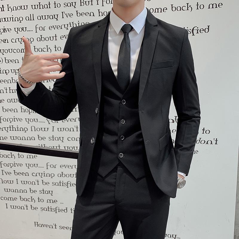 2022 Men's Solid Color Two-Button Suit & Trousers Set