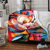 1pc Floral Abstract Print Blanket   Lightweight Flannel Throw Blanket For Sofa, Bed, Living Room, Office, Outdoor Travel, Camping