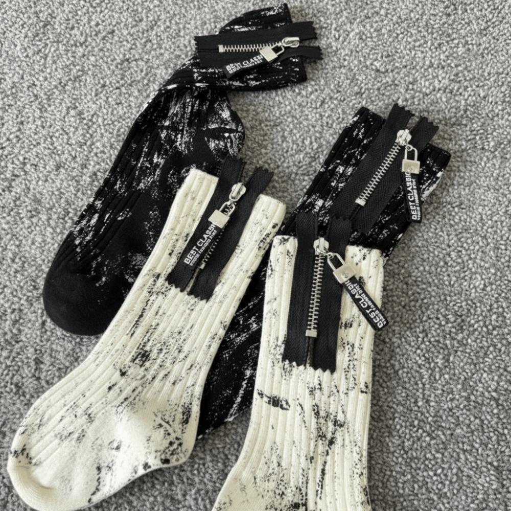 Calzini con Zip Metallica Industria Pesante Schizzi di Vernice Colore Inchiostro Calzini a Metà Polpaccio Per Uomo Donna