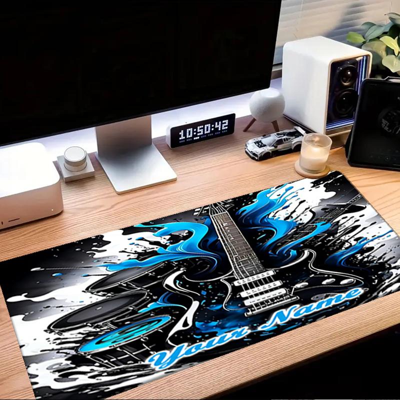 1PC Custom Name Electric Guitar Drums Mouse pad, keyboard and mouse desk pad, for computer notebook Birthday Gift For Any Room Or Office
