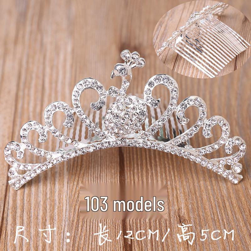 Children's Rhinestone Pearl Crown Hair Comb: Headdress Ornament for Photo Studio or Wedding