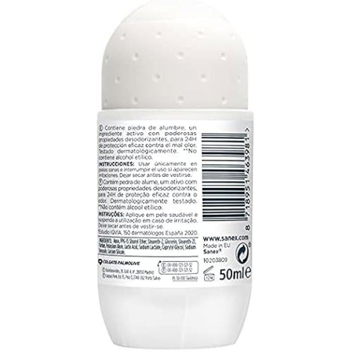 Déodorant Roll-On - SANEX - Natur Protect - 50 ml - Hypoallergénique - Peau sensible