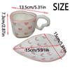 Sweet Ceramic Mugs 250ml Tea Milk Cups Hand Drawn Love Heart Cup  Kitchen