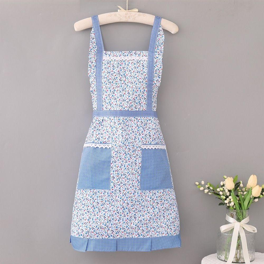 New Adjustable Print Apron Cotton Waterproof Cooking Accessory Extended Anti-wear Korean Dress