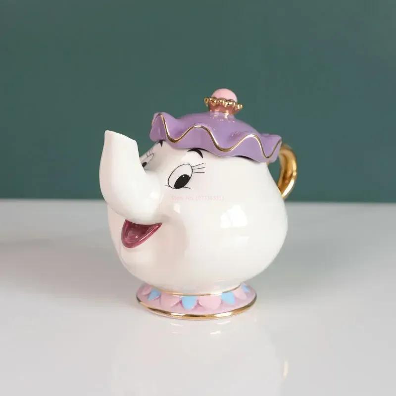 Tekanna Söt Tecknad Skönheten och Odjuret Kaffekannor Mugg Mrs Potts Chip Kopp Te Koppar Kärl Ett Teset Droshipping Skrivbords Present