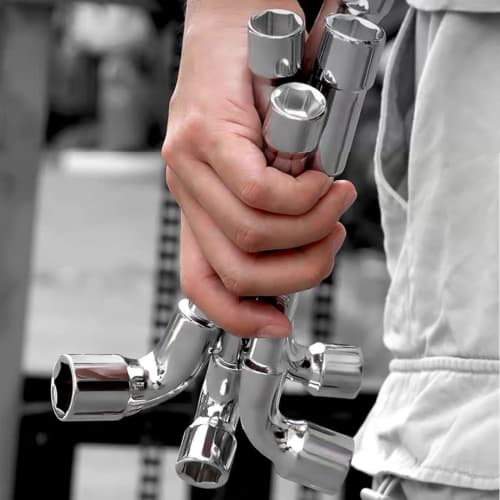 QuickYen Hex Offset Socket Wrench, Angle Open Socket (8mm, 10mm, 12mm, 14mm, 17mm), L-Type Drill Wrench, Metric L-Type Socket Wrench (10mm, 1 Piece)