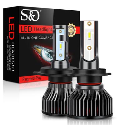 2Pcs Mini H4 H7 LED Bulb Car Headlight Lampada H1 H3 H8 H11 Led 9005 HB3 9006 HB4 12000LM 6000K White Auto Fog Lights Headlamp