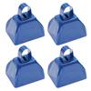 Pack of 4 Mini Metal Cowbell Set Colorful Color Antirust Fade Proof Ideal for Sports Festivities and Long Term Use