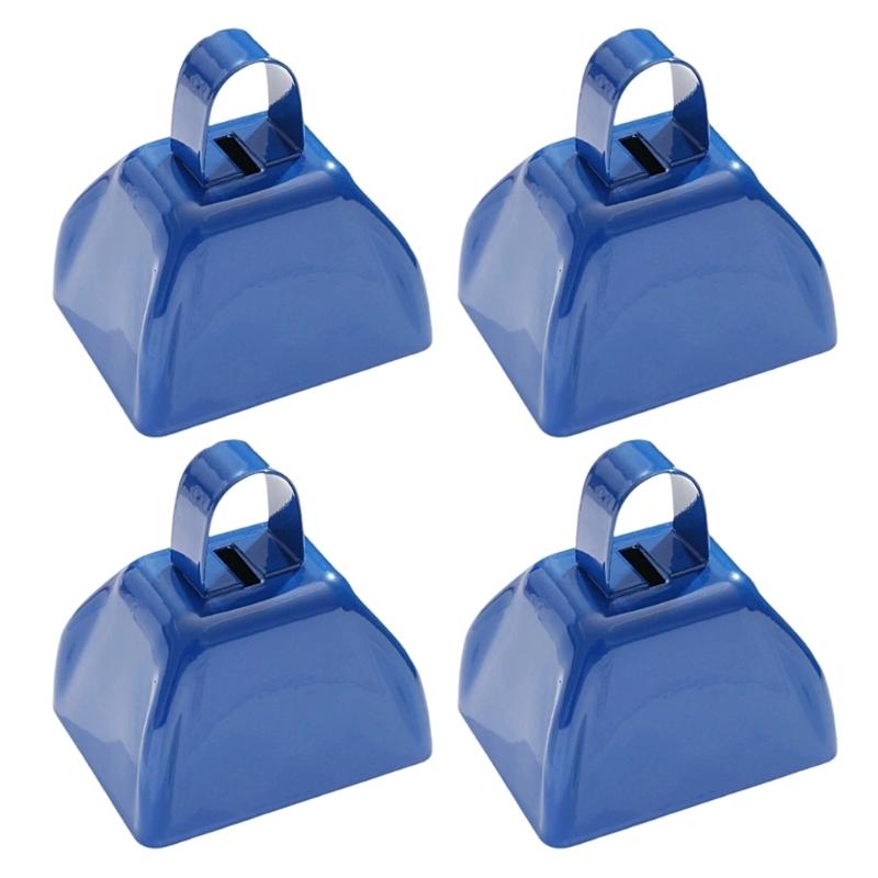 Pack of 4 Mini Metal Cowbell Set Colorful Color Antirust Fade Proof Ideal for Sports Festivities and Long Term Use