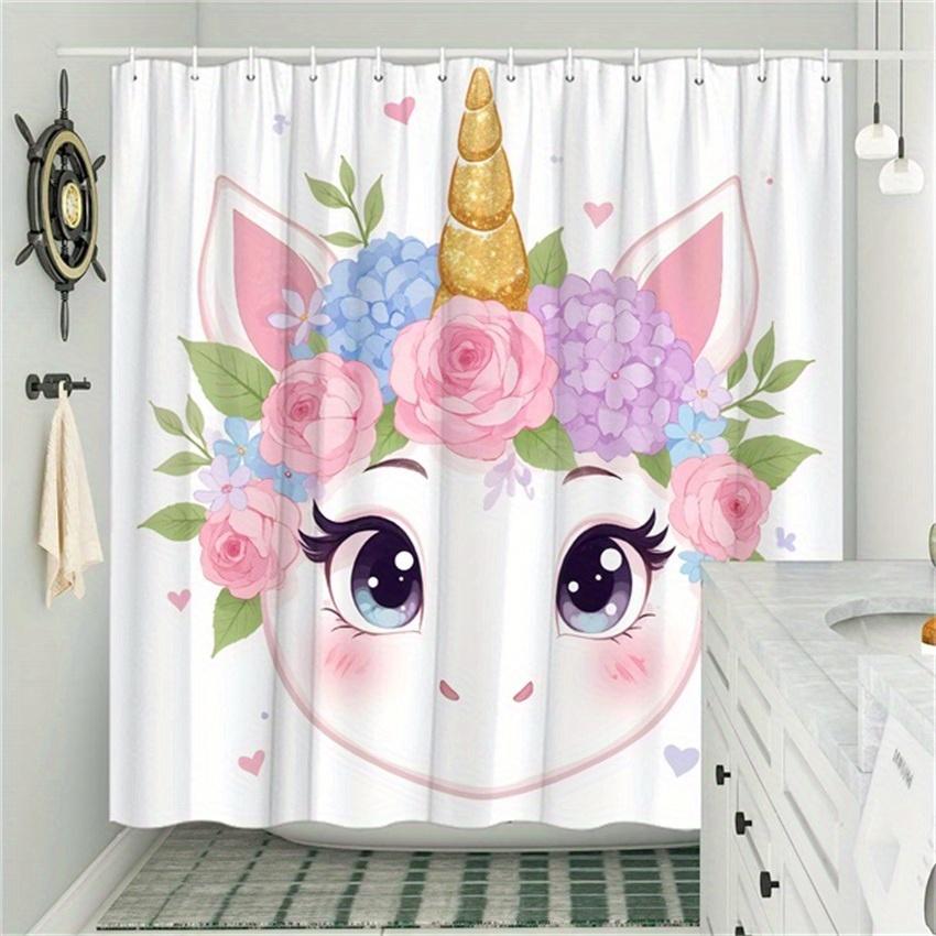 Magical Unicorn Shower Curtain - Water-Resistant, Easy to Clean, Adds a Whimsical and Colorful Touch to Your Bathroom Decor