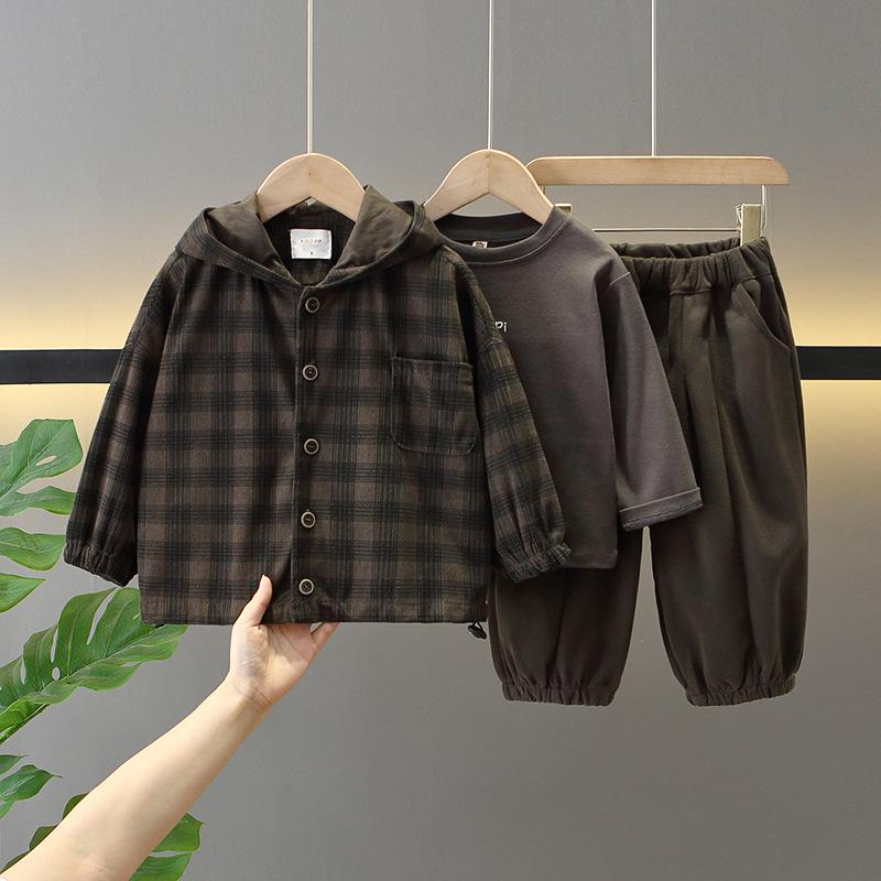 Stilvolles Jungen-Karosuit-Set: Jacke, Hose & Hemd für Frühling/Herbst 2025