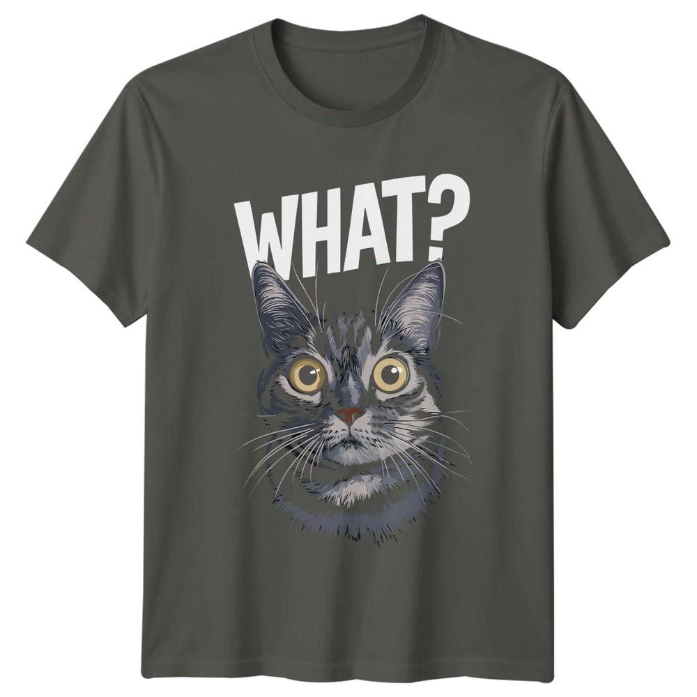 What TShirt Funny Surprised Cat Pet Humor Birthday Gift For Him And Her