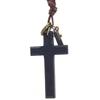 Religious Handmade Cross Necklace Metal Tags Crucifix Pendant Chain Wood Cross Necklace  Church