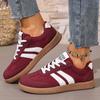 Women's Low-Top Sneakers Strap-Compatible- Minimalist Striped Lace-Up Round-Toe Casual with Sole,Soft Fab… More