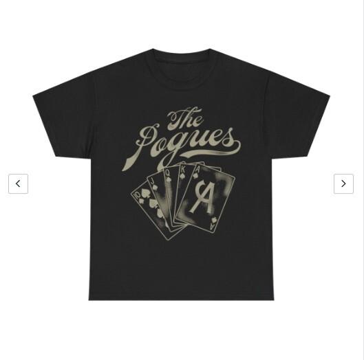 Official The Pogues Aces Mens Black T Shirt The Pogues Classic Tee Unisex T-Shirt L