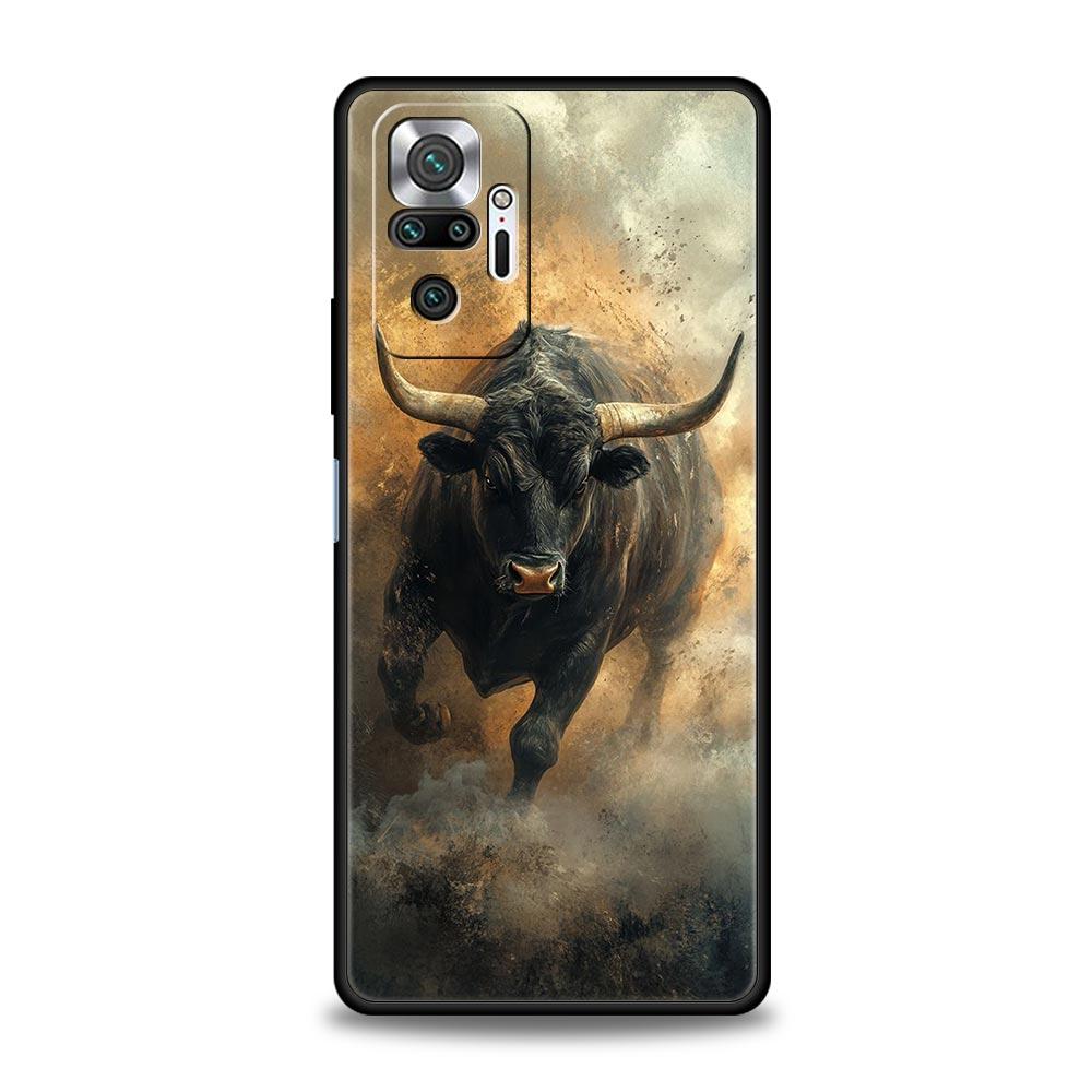 Bull Animal Phone Case For Xiaomi Redmi Note 14 13 12 Pro Plus 5G 9S 9 10 11 4G 14C 13C 12C 10C 9C 9A Soft Cover