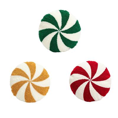 Christmas Candy Cane Plush Pillow, Red, Yellow And Green Pillow, Suitable For Sofa Windowsill Sofa Bedroom