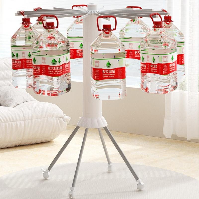 Metal Folding Clothes Racks with Wheel Plastic Floor Portable Clothes Horse Space Saving Outdoor Drying Rack Home Storage Racks