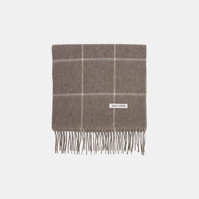 Elkate Women's Wool Grid Check Basic Scarf Fall Fashion Long Winter Muffler LDRM027