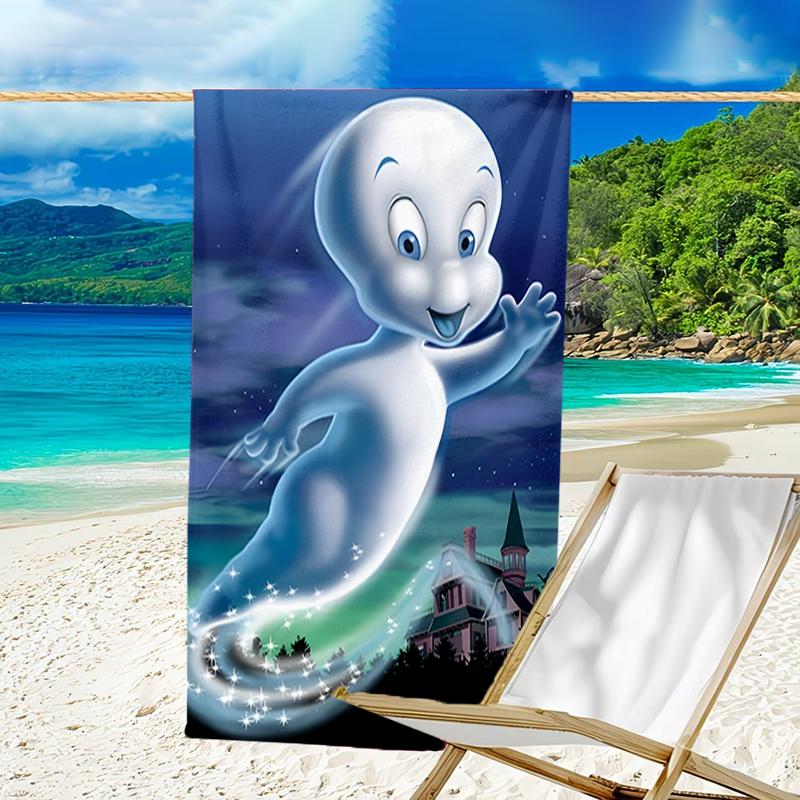 1pc Casper2 Beach Towel, Beach and Seaside Swimming Pool Equipment, Fashion Pattern, Rectangular, Travel Essentials
