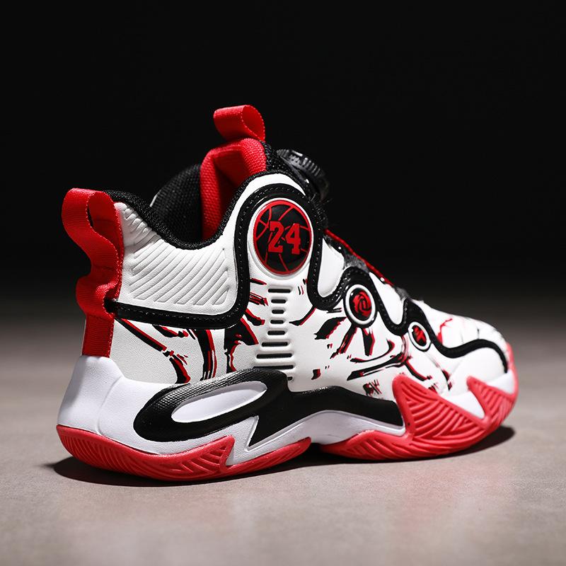 

Boys shoes 2025 spring and summer children s basketball shoes mesh boys sports shoes medium and older children s rotating button running shoes 42