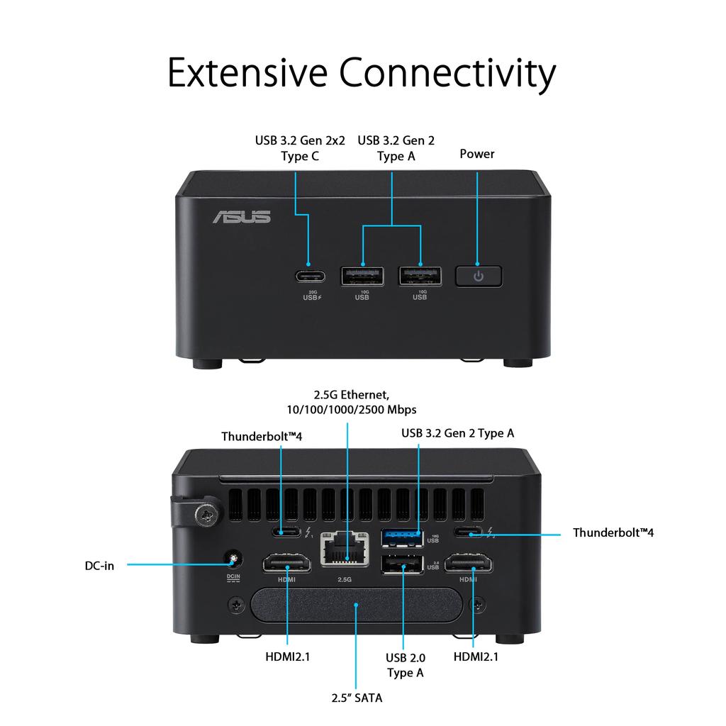 ASUS NUC 14 Pro Kit Slim Model i7 14th Generation Intel Core Ultra 7 155H Processor Equipped Small Barebone Kit RNUC14RVKU700000I Domestic Authorized