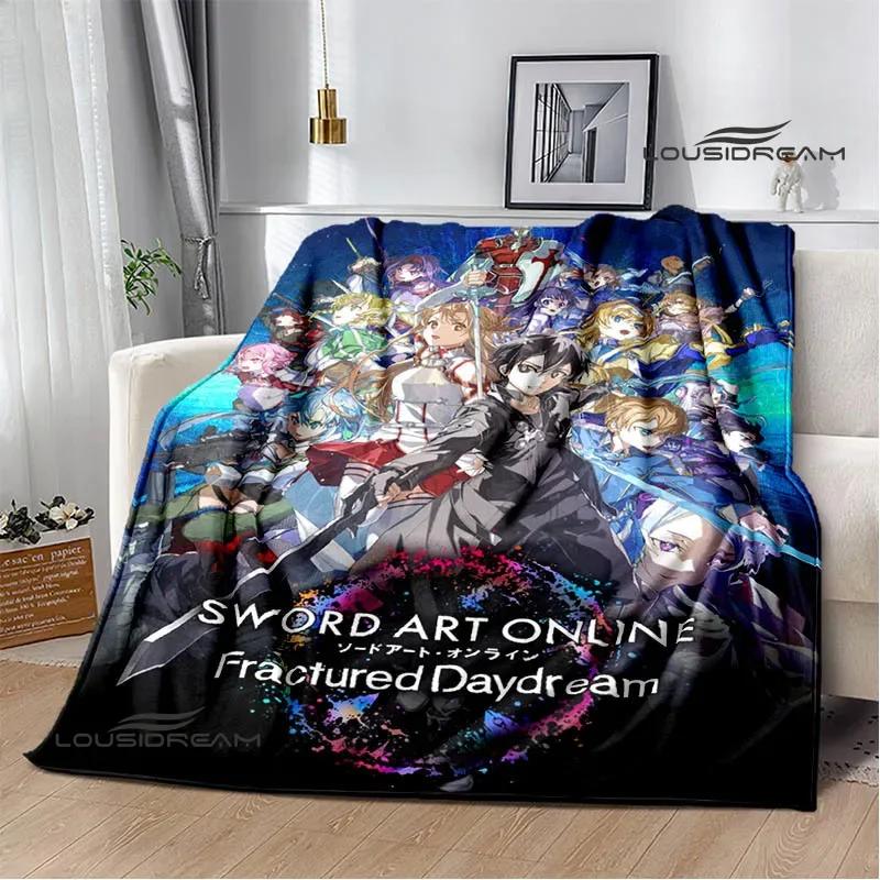 Cartoon Sword Art Online bedruckte Decken Picknickdecke Warme Flanelldecken Heim-Bettwäsche Decken für Betten Geburtstagsgeschenk
