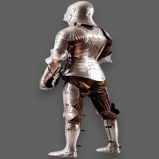 Německá gotická bitevní zbroj, středověká zbroj, rytířský nositelný válečnický oblek, ideální pro LARP, cosplay rekonstrukce