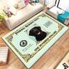 Dollar Pet Cats and Dogs Carpet Creative Currency Design Floor Mat for Living Room Rug Entrance Foyer with Money Pattern Decor