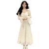 Hepburn French Long Dress Autumn Dress New Design Sense Is Very Fairy Waist Thin Long Sleeve Dress Children
