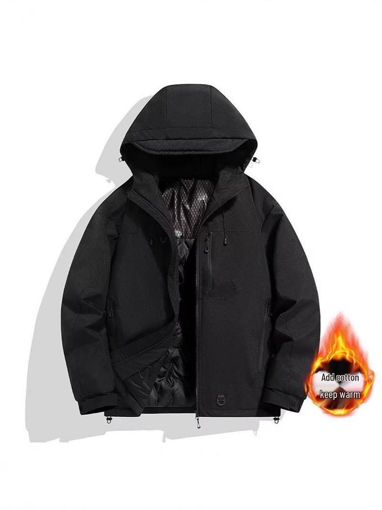 Men's Thickened Windproof Waterproof Ski Jacket - Trendy Japanese Style Winter Mountaineering Coat.