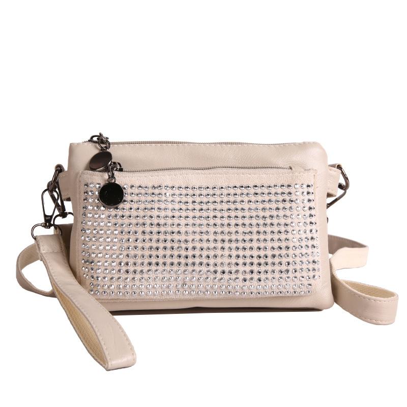 Women's Small Square Bag With Diamonds Shoulder Crossbody Bag