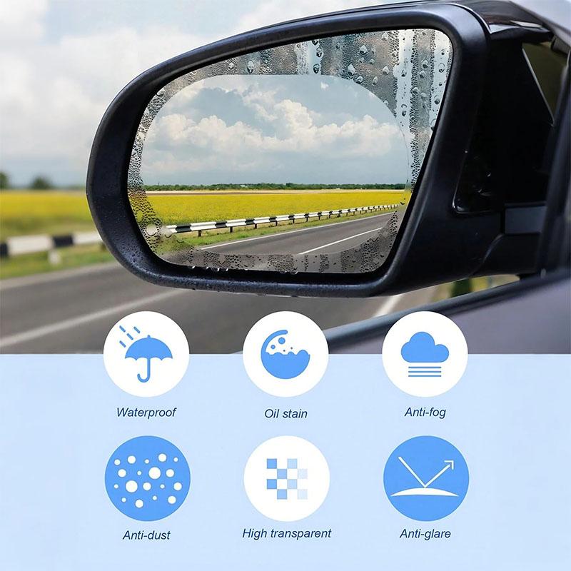 Premium High-Clarity Car Mirror Film - Waterproof, Anti-Fog & Anti-Glare Protection, Universal Fit for Most Vehicles, Hassle-Fre