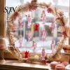 Small Wooden Pendants for Christmas Party Pink Nutcracker Hanging Ornaments Tree Decorations, Soldier Decorative Nutcrackers Living Room Home
