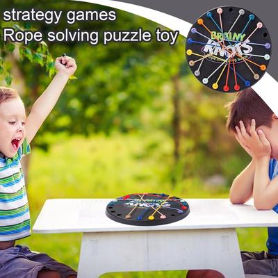 Verdrehtes Seil-Puzzlespiel, Knobelspiel zum Entwirren von Seilen, Seilknoten-Herausforderungsspiel, Schnürspielzeug