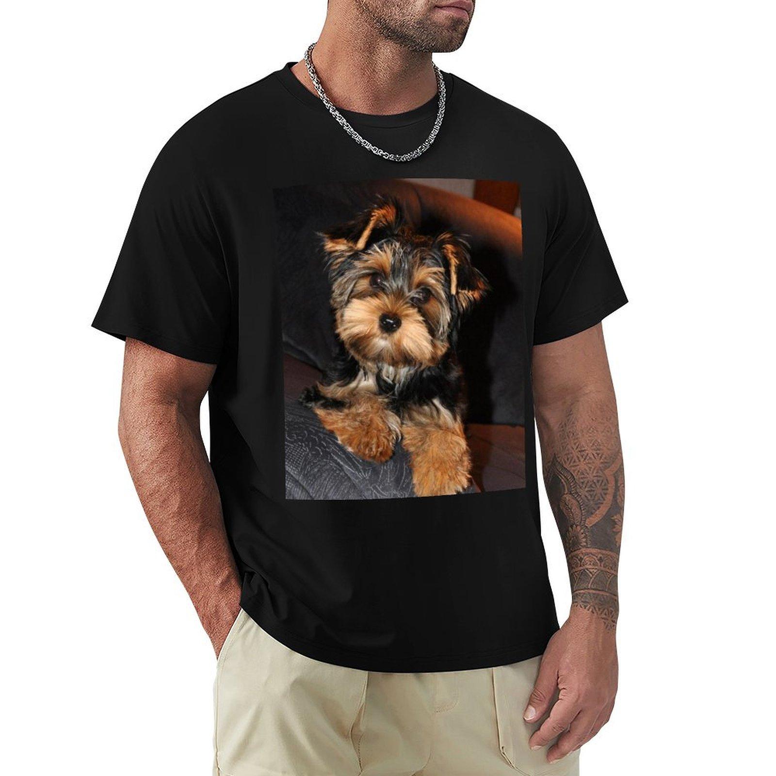 

Cute Yorkshire Terrier Dog TShirt summer top street wear shirts men graphic 4XL