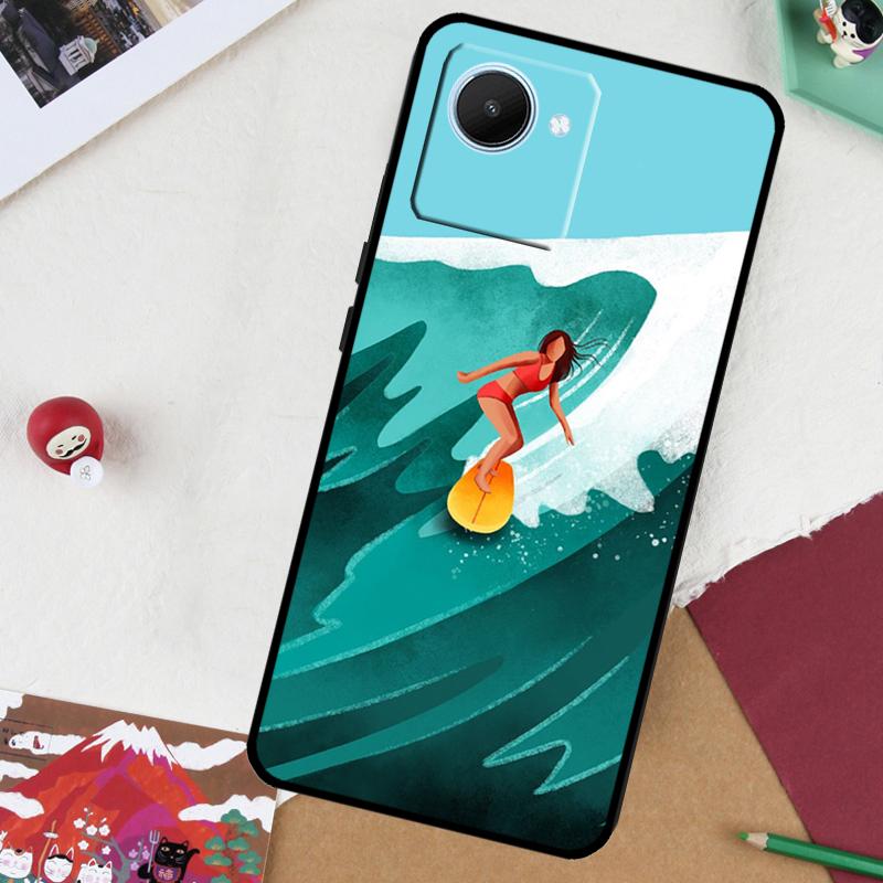 Surfing Wave For Realme 14 Pro Plus 13 10 11 12 GT 6 5 6T GT7 Pro C61 C55 C53 C51 C21Y C25S C67 C75 Case