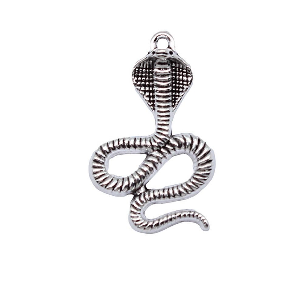 Cobra Snake Charms Antique Bronze Silver Pendants For DIY Bracelet Necklace Jewelry