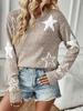 Women's Autumn Star Pattern Long Sleeve Round Neck Pullover Sweater