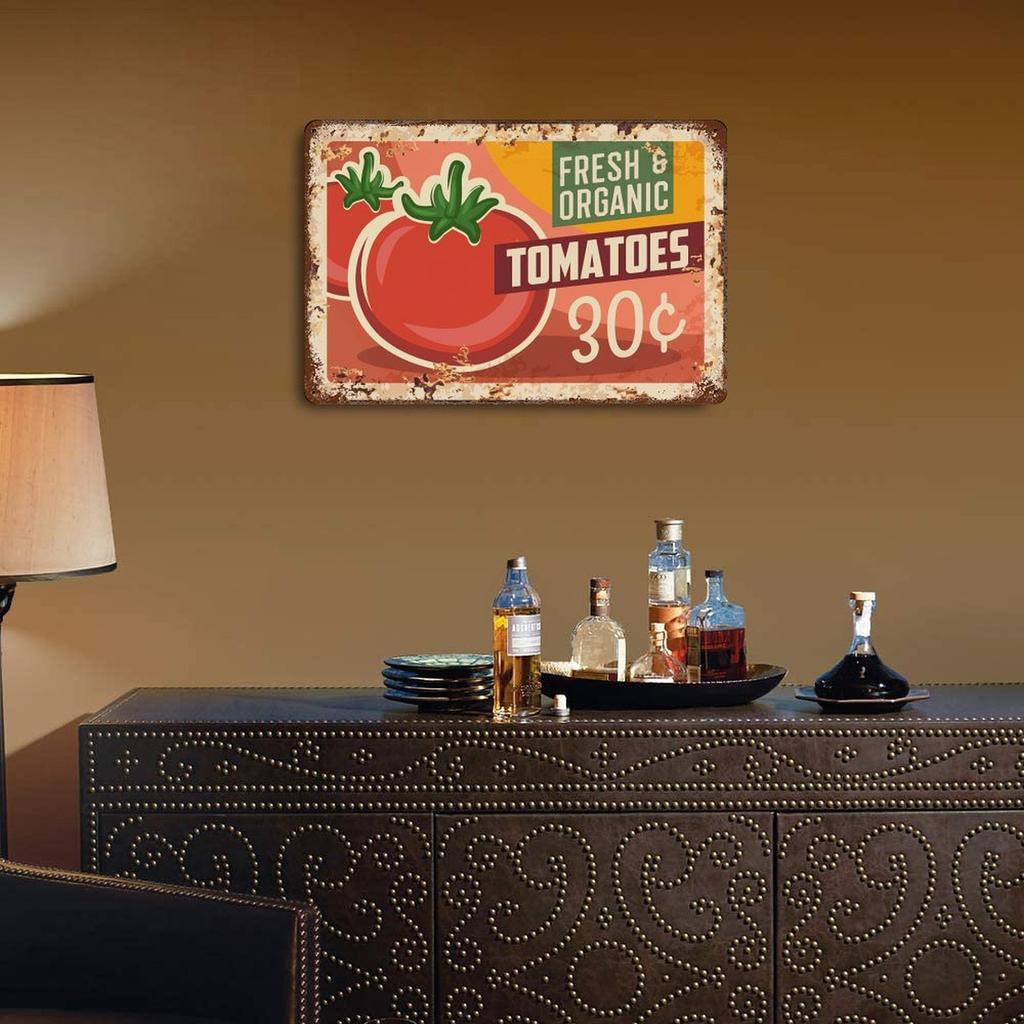 1 Pack retro rusty metal wall plaque, distressed industrial look, ideal decoration for bar café kitchen bedroom hallway or living room