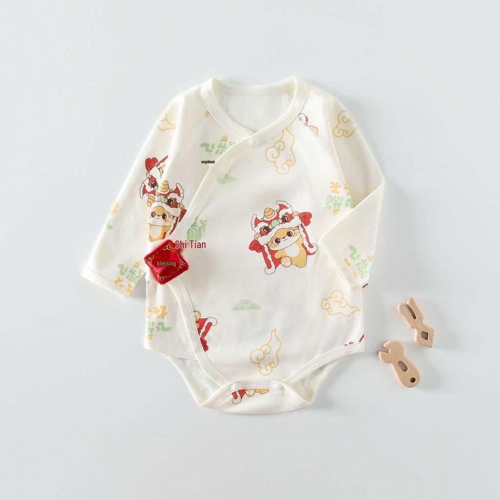 Spring-Summer Infant Pure Cotton Bodysuit: Tagless Newborn Romper for Crawling.