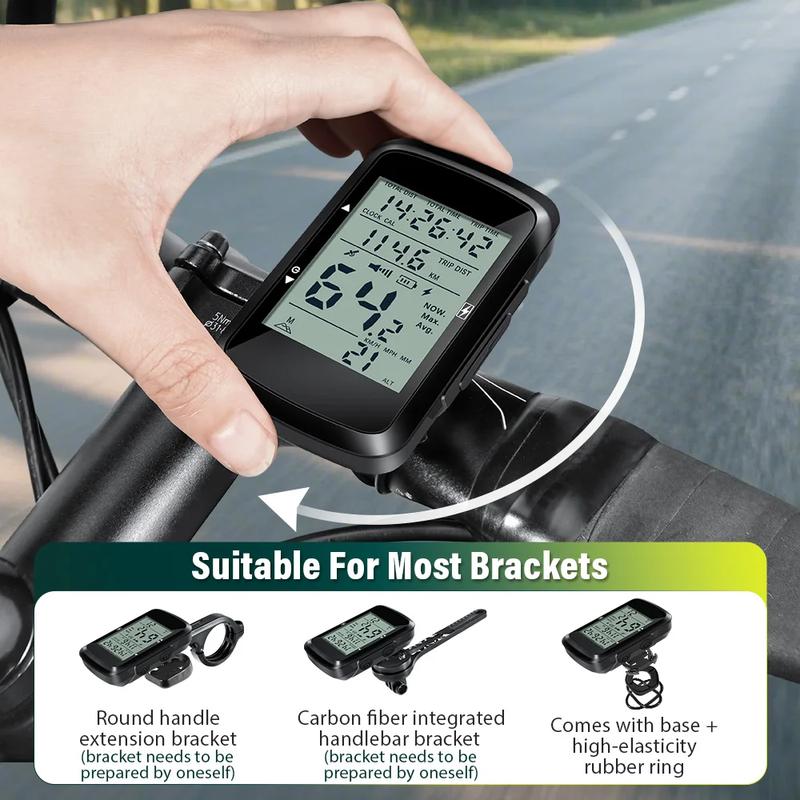 NEWBOLER Ciclocomputador Inalámbrico GPS Velocímetro de Bicicleta MTB Bicicleta de Carretera Impermeable Recargable por USB Accesorios para Bicicleta