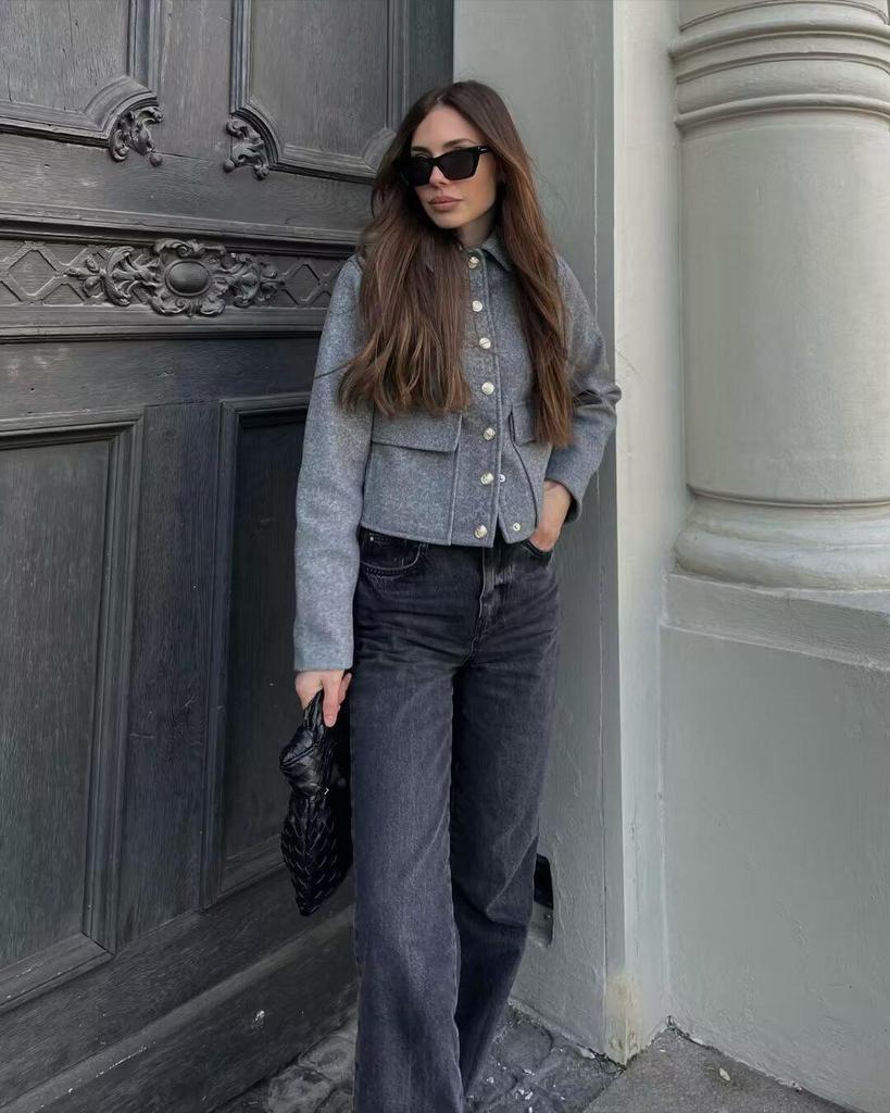 2025 Women's European & American Style Lapel Pocket Single-Breasted Jacket Coat - Spring & Autumn Collection