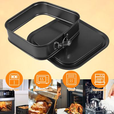 Springform Non-stick Metall Bakform Fyrkantig/Rektangulär Låsbar Bakform för Hemmakök DIY Ostkaka Bakform