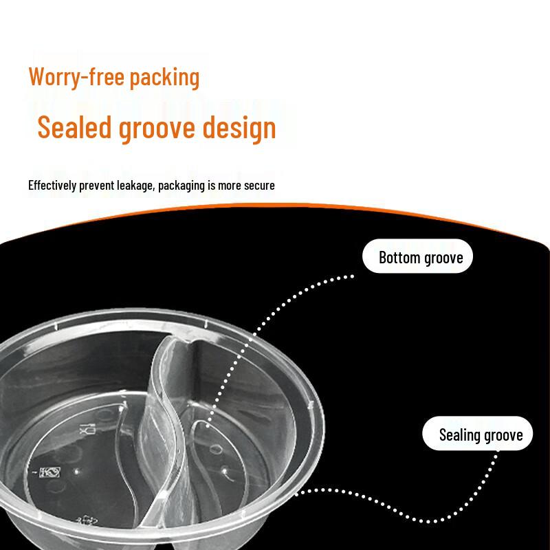 WEISHENG Round 2-Compartment Disposable Takeout Containers
