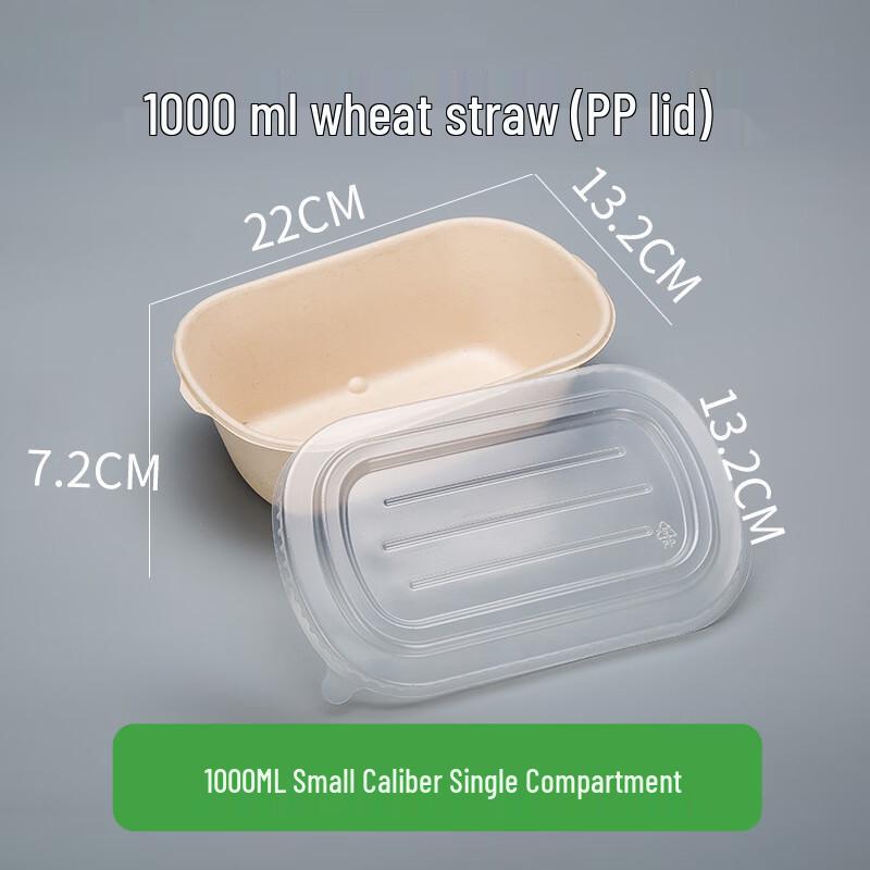 1000ml Biodegradable Pulp Food Container with PP Lid 1000ml